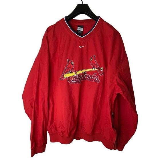 St. Louis Cardinals MLB Nike Swoosh windbreaker pullover red men's size XL - Picture 1 of 6